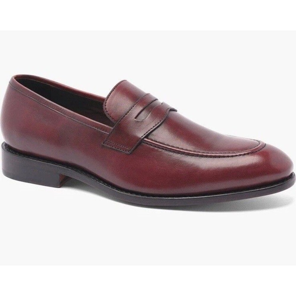 New Anthony Veer Gerry Penny Loafers Slip On Shoes Wine Men Leather Sz 9 Lite